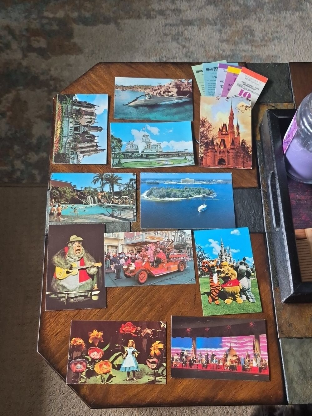 Vintage Disneyland Postcard Wall Art Set Including Parking And Ticket Books